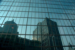 buildings reflected